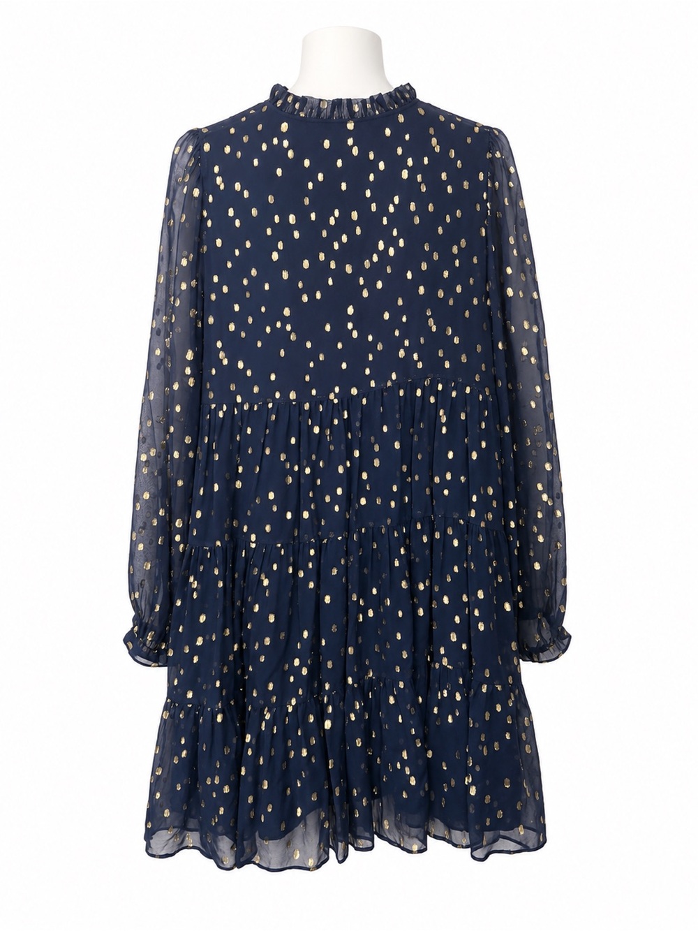 Lilly Pulitzer Navy Dress with Gold Dot Print (6) - Picture 2 of 6
